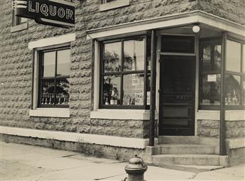 (BARS, GRILLS, RESTAURANTS, AND LIQUOR STORES--LIQUOR LICENSE) Suite of 48 photographs depicting storefronts and interiors of liquor su